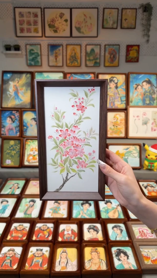 国画桃花枝 手绘国画27