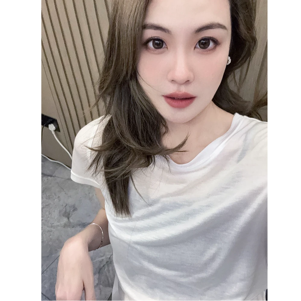 A【品质优选】透透T 兰精天丝|轻薄透视感打底圆领长/短上衣夏季