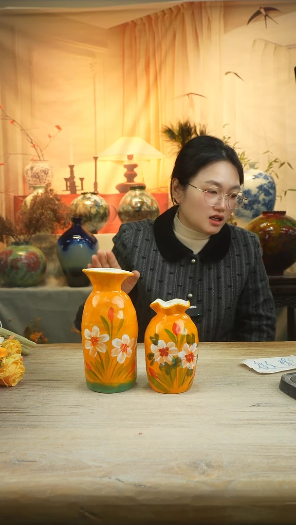 高口高温陶瓷花瓶花器套组