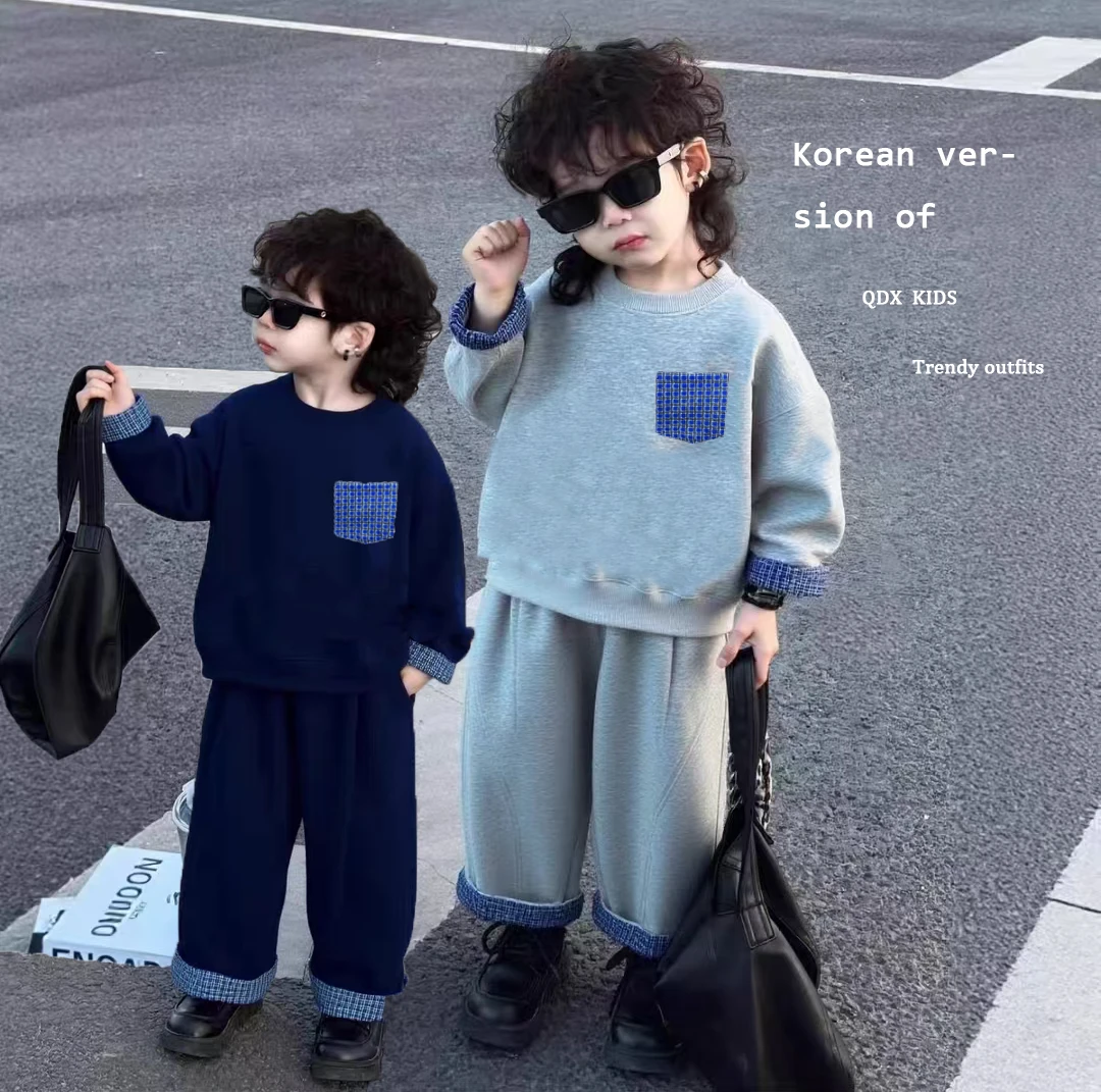 【韩版套装】2025秋季新款儿童卫衣套装休闲宽松两件套