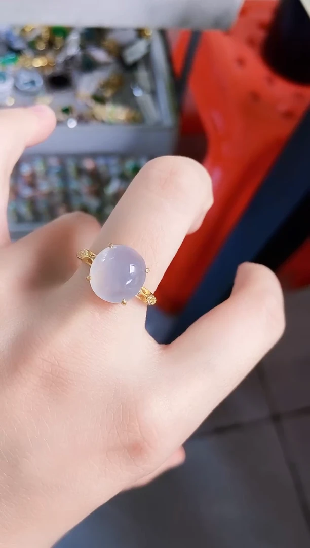 翡翠戒指银S925镶嵌41659