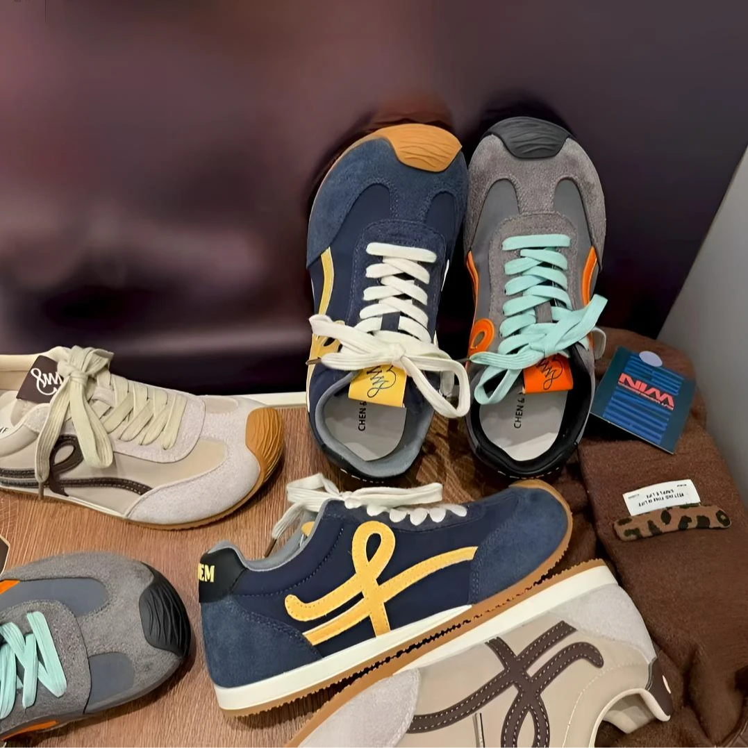 幂幂同款阿甘鞋女2025早秋新款时尚潮流德训鞋日常运动鞋内增高鞋