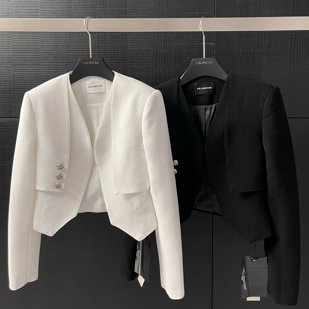 【清 不退差价】设计师高定款西装短外套3266