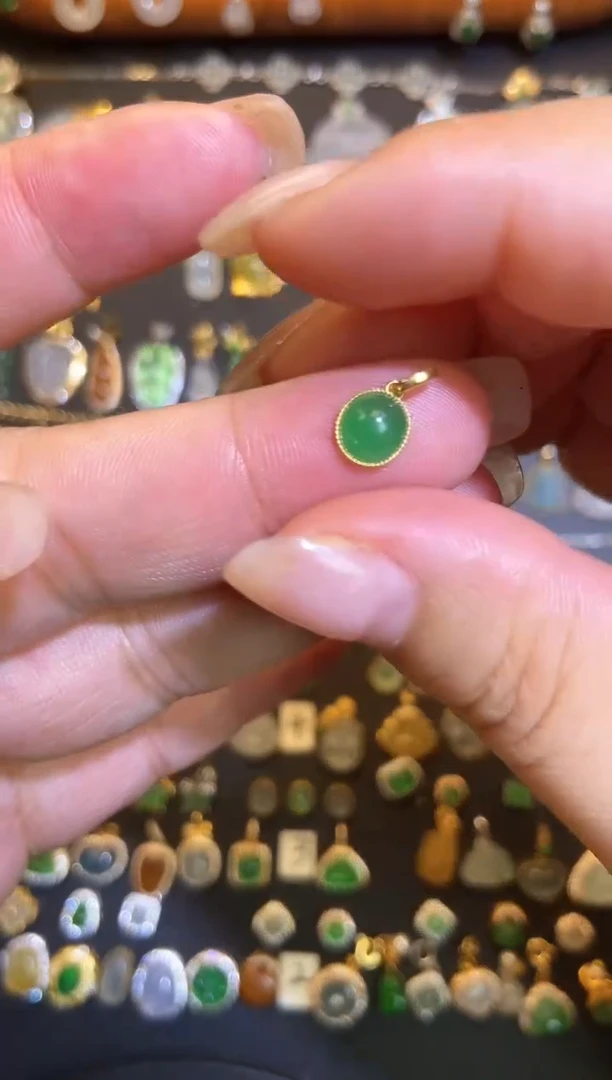 翡翠银S925镶嵌吊坠(不含链)1