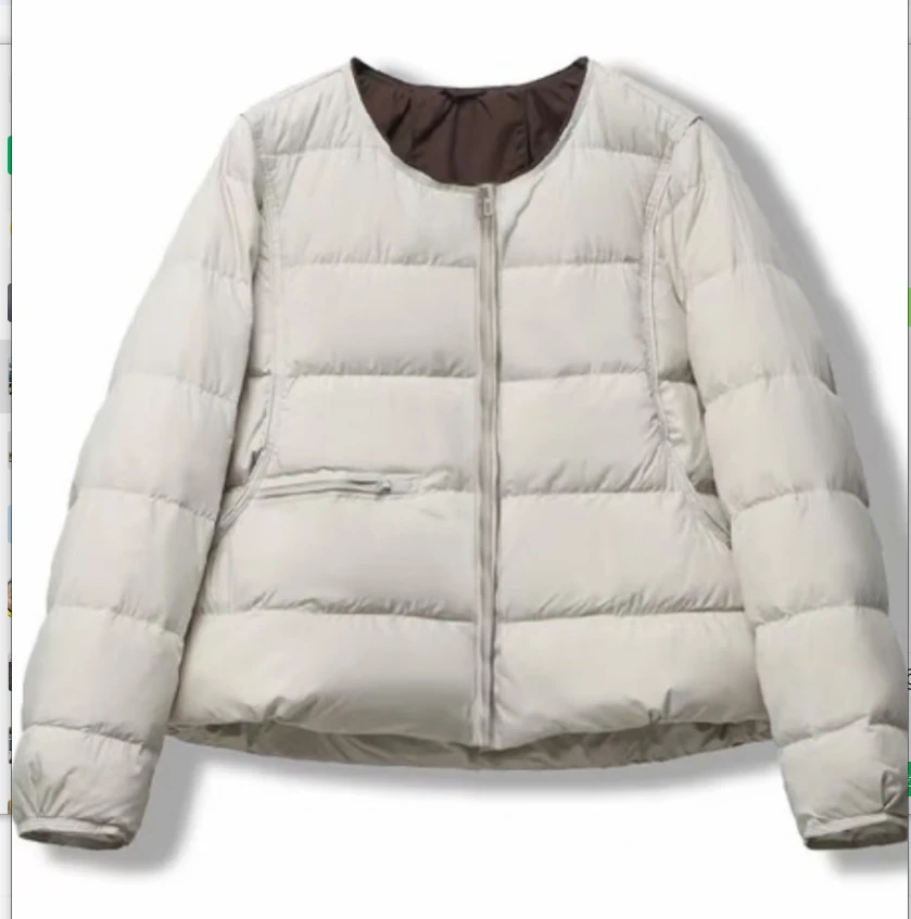 笑脸甜甜9.0白鸭绒方圆领短款羽绒保暖女士冬季时尚羽绒服女款