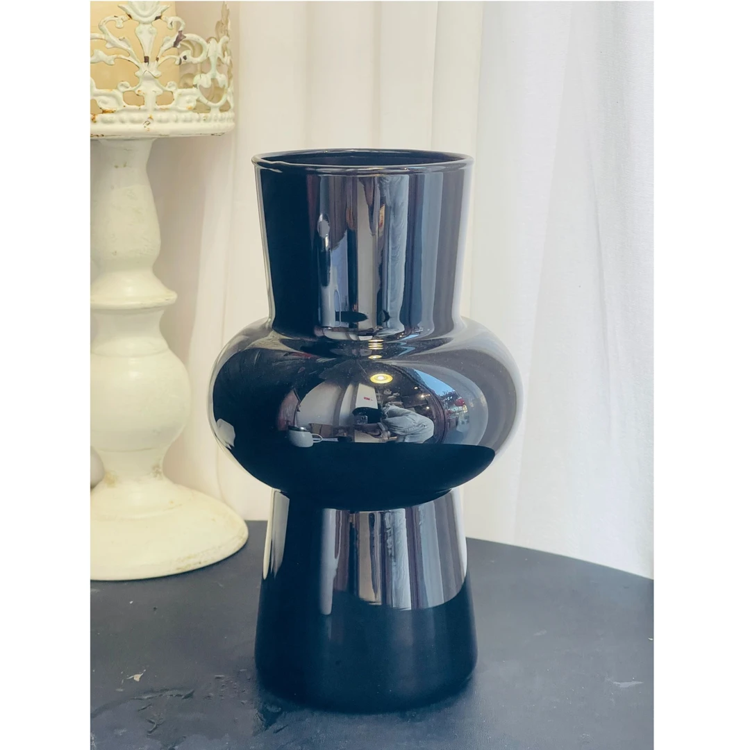 【花瓶】黑色简约中古花瓶（高度18cm口径7cm）