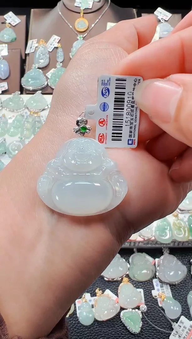 【闪购商品】翡翠吊坠(不含链)18K金镶嵌佛公吊坠910