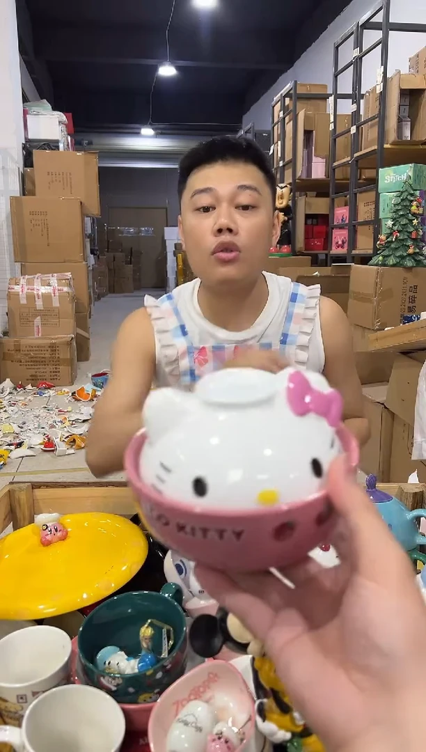 瓷片B款原盒kt猫带盖泡面碗