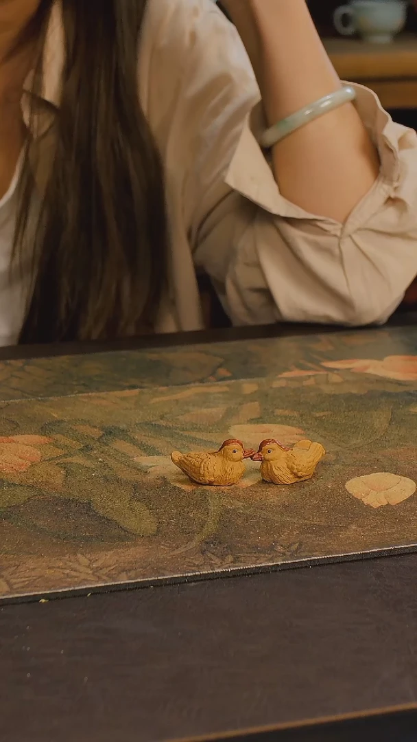 紫砂茶宠万成双鸳鸯一对