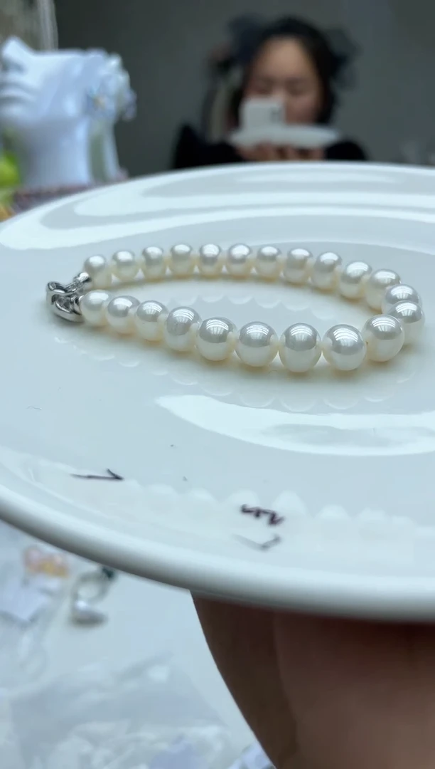 未镶嵌淡水珍珠珍珠7-8mm白手链