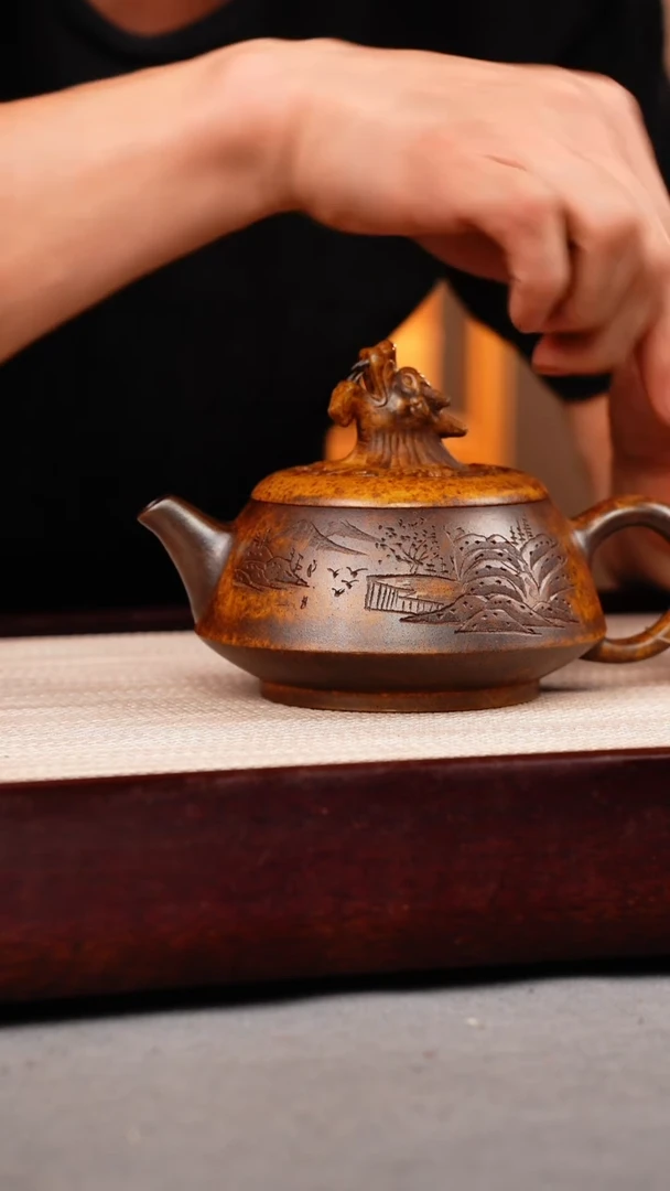 茶壶紫砂龙骨金砂 龙头老大 观山