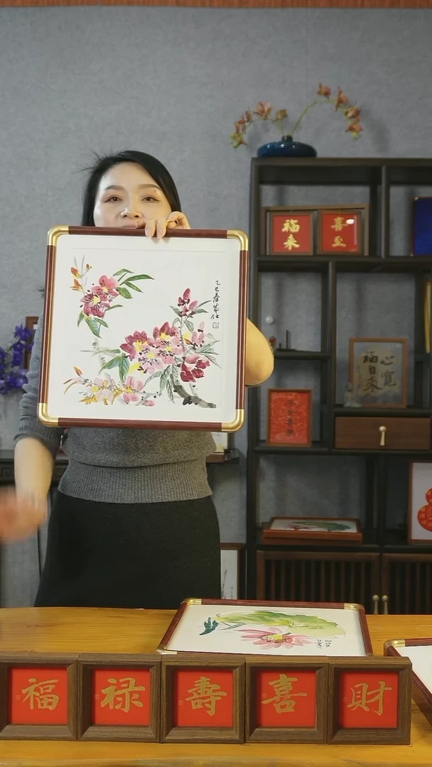 【闪购商品】书法【桃花】仿铜圆角33*33