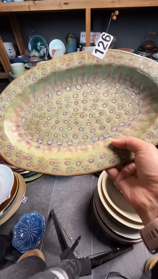 瓷片思*哲126  锤纹鱼盘