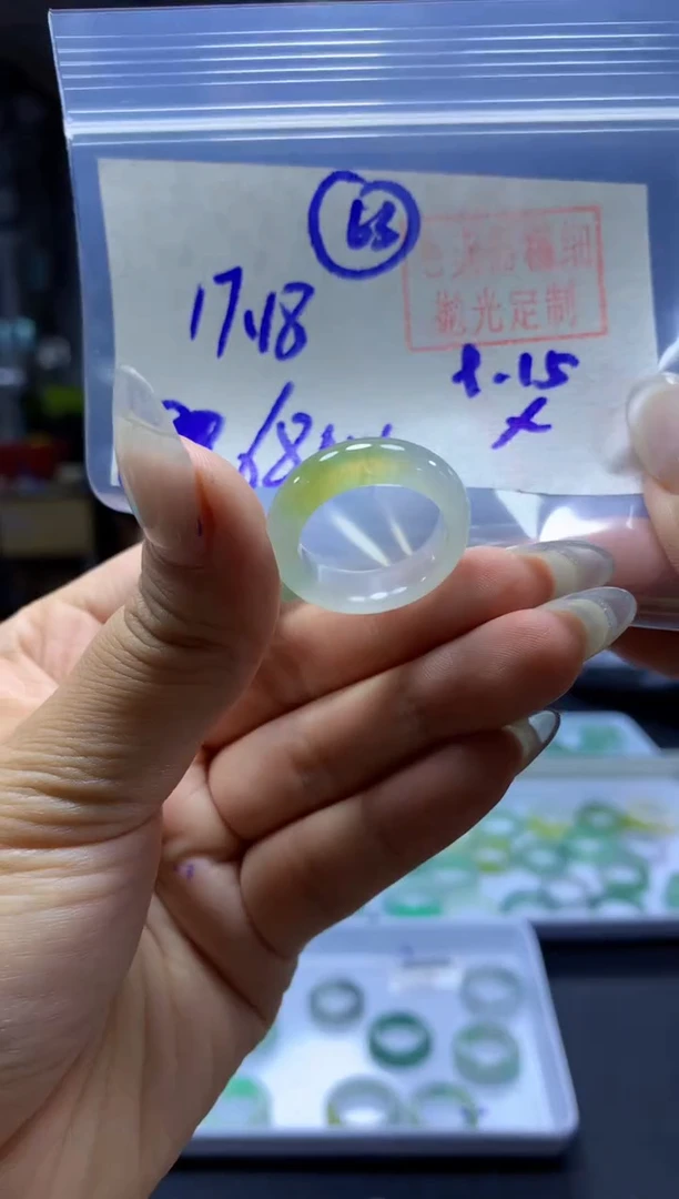 未镶嵌定制翡翠戒圈#680元-毛货需精细抛光