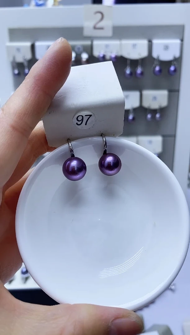 【闪购商品】淡水珍珠耳饰银S925镶嵌97