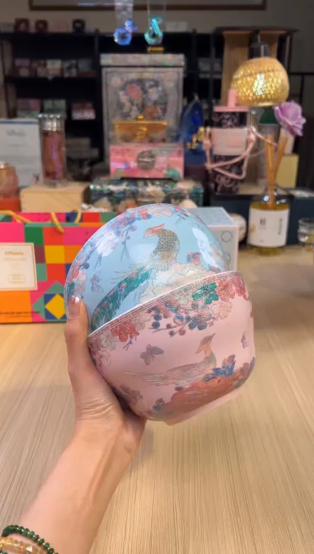 105灵羽和鸣面碗套二（粉色+浅蓝）