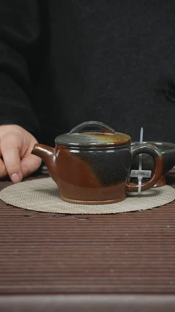 茶壶紫砂T086 100%底槽清柴烧 孤品排队发色随缘 附杯 汉瓦