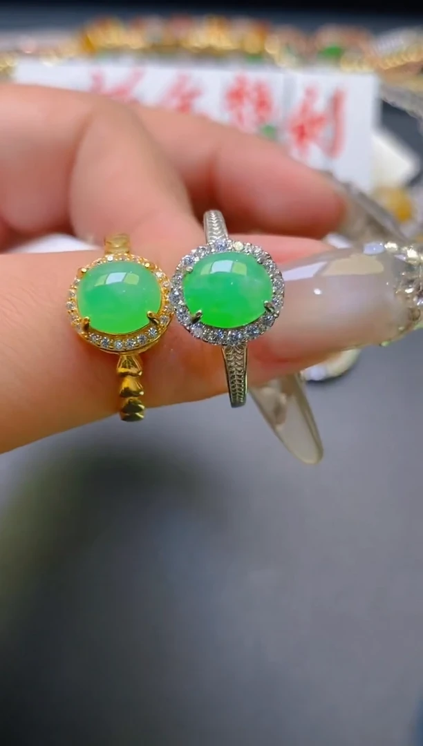 【闪购商品】翡翠耳饰银S925镶嵌天然A货翡翠1