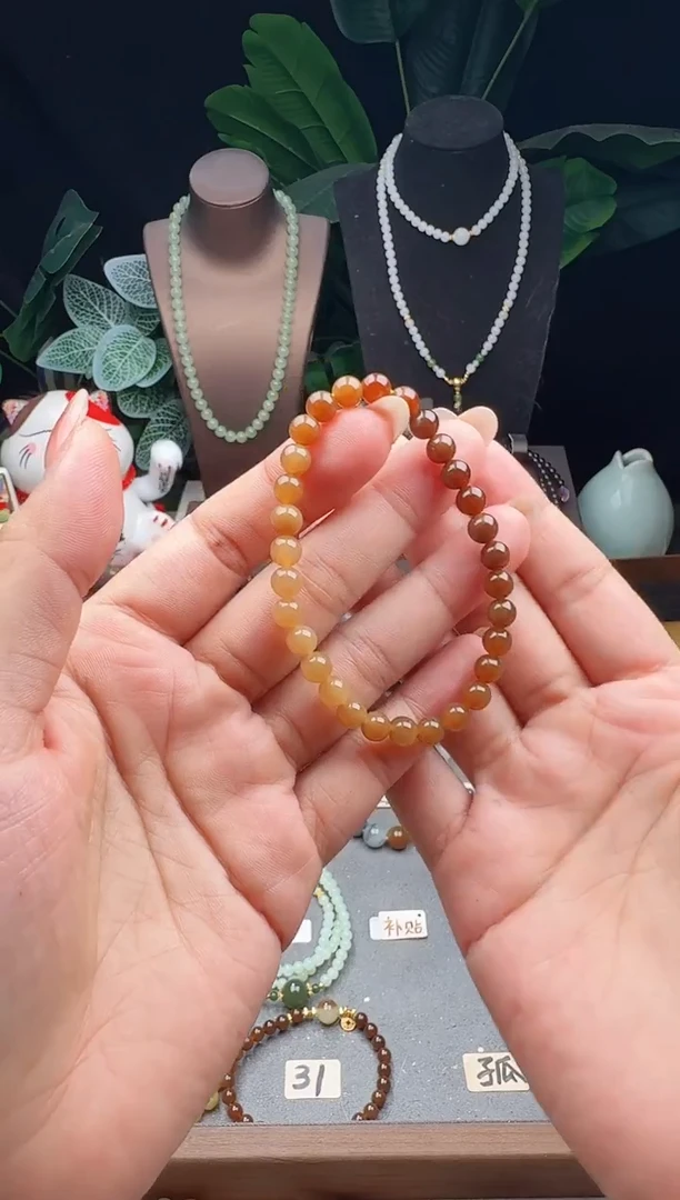 未镶嵌手串和田玉6m糖玉渐变手串