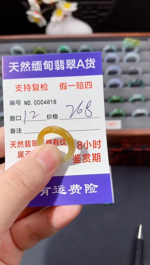 未镶嵌戒指翡翠12圈口