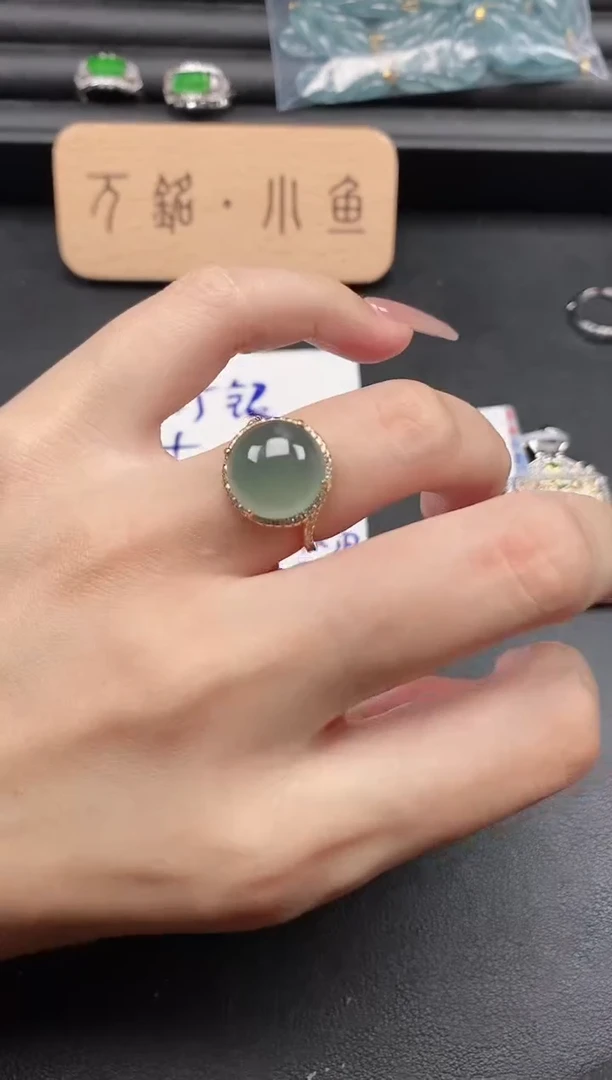 银S925镶嵌戒指翡翠51511