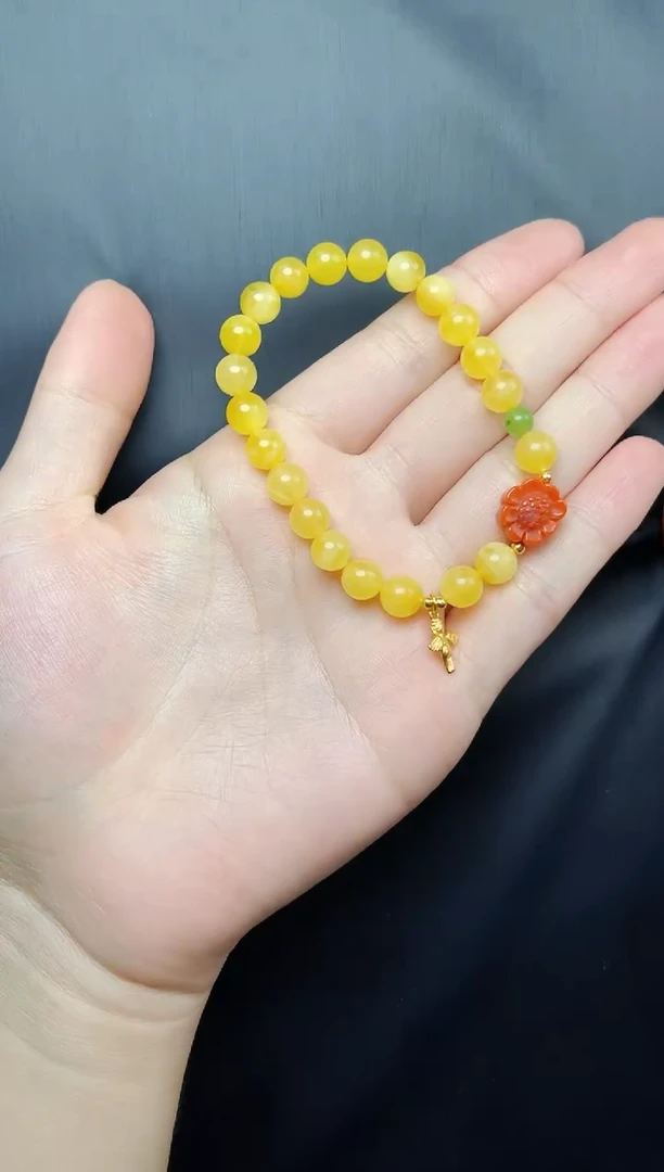 未镶嵌蜜蜡手串花花手串06