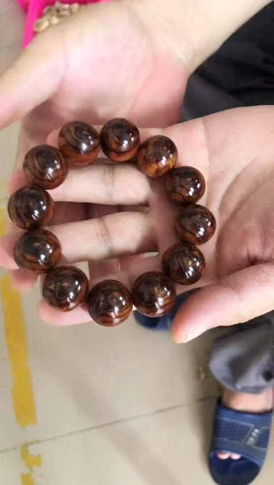 黄花梨/降香黄檀手串/手链 海南黄花梨2.0规格手串天眼222