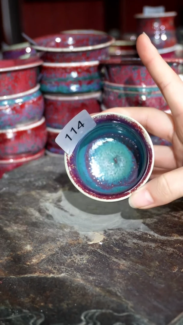 摆件陶精品窑变钧瓷茶器