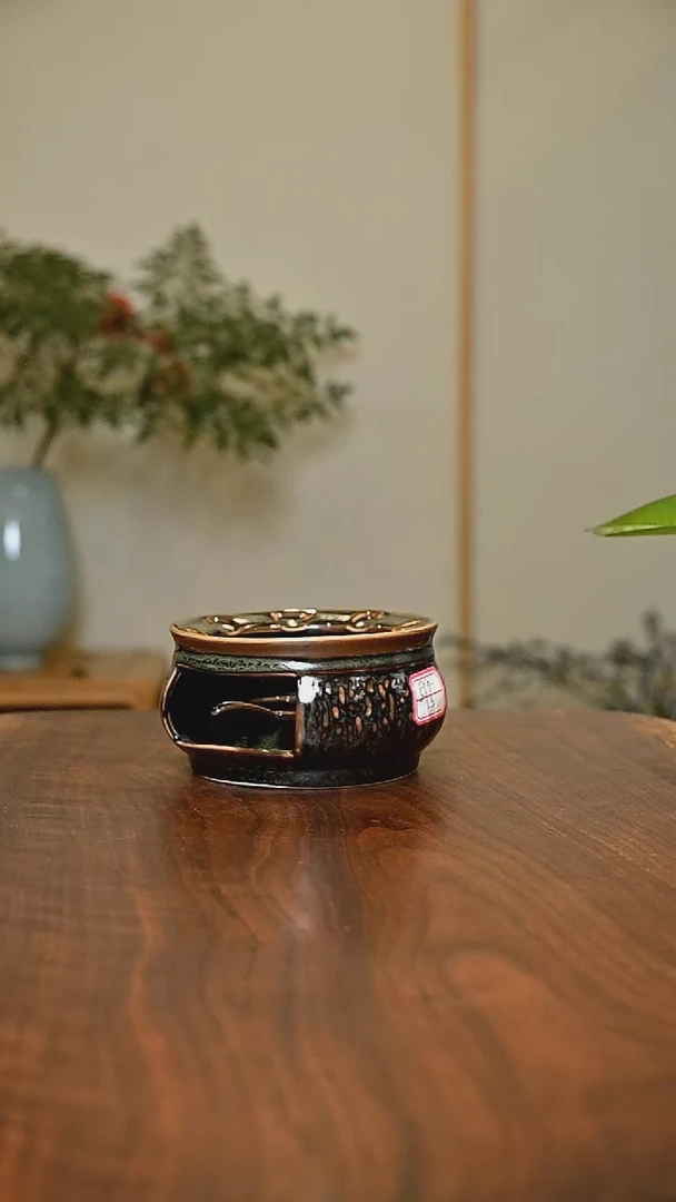 6#温茶炉 矿石釉 微瑕 朱家汝窑款