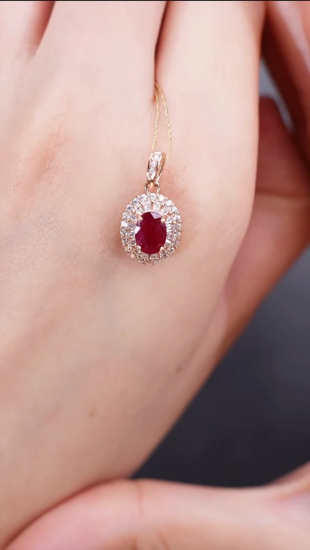 颈饰银S925镶嵌红宝石颈饰