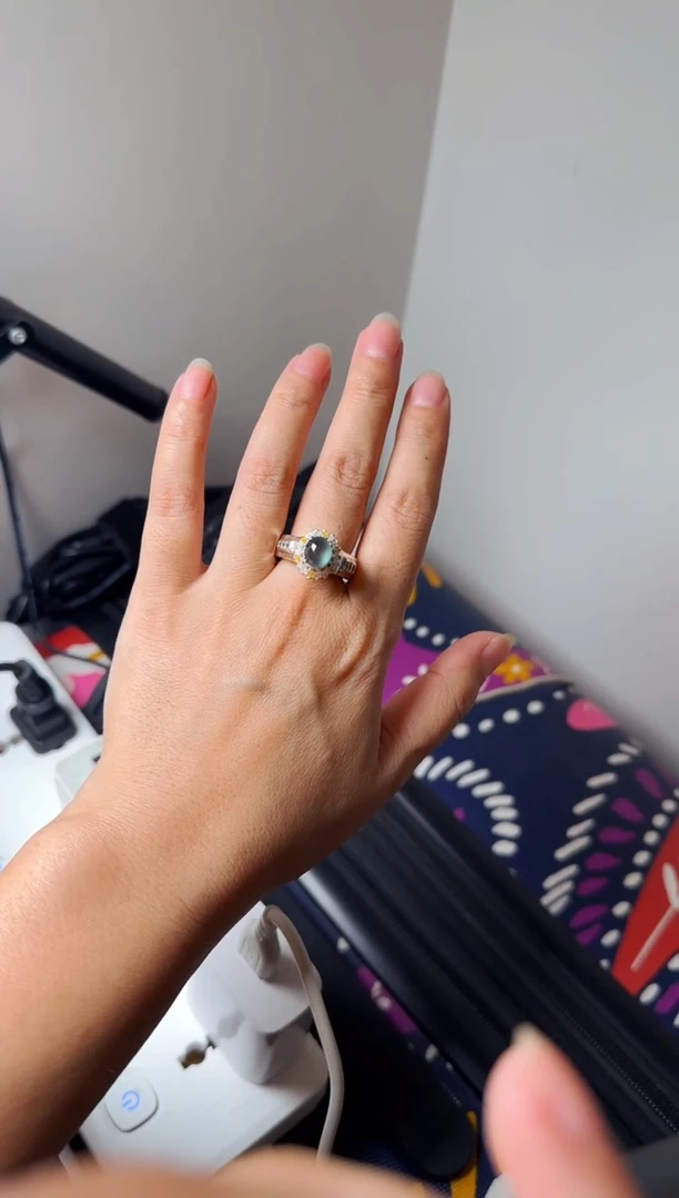 【闪购商品】定制翡翠未镶嵌玻璃种翡翠蓝钢戒面