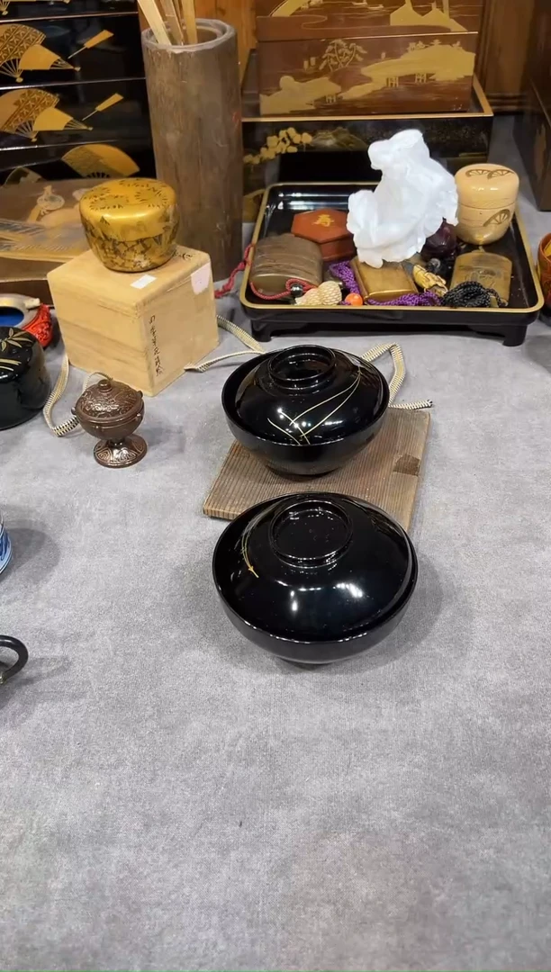 盖碗五只 大漆漆器大漆漆器