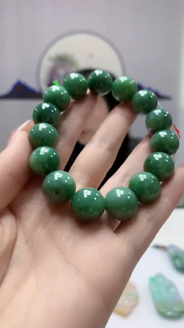 【闪购商品】定制翡翠未镶嵌4852DD-毛货手串148