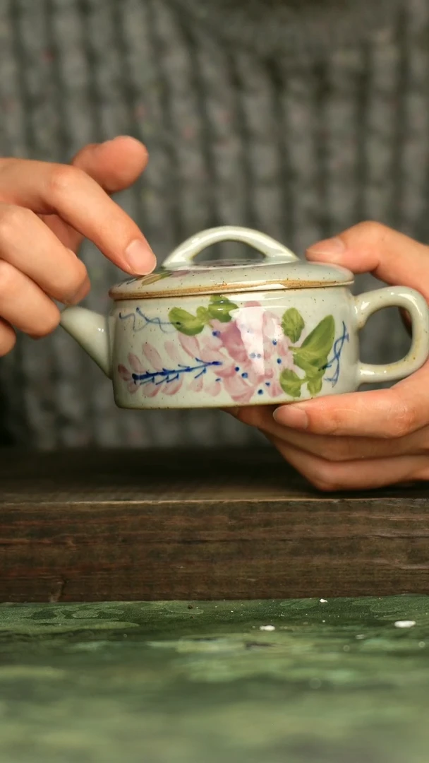 陶瓷青诗集手工手绘瓷器