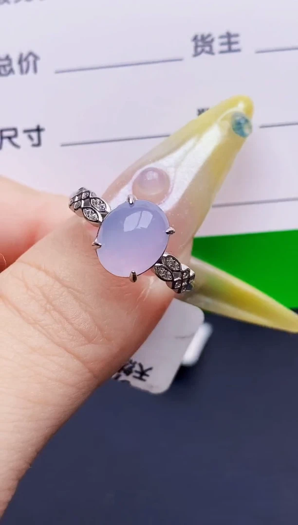 银S925镶嵌戒指翡翠8024