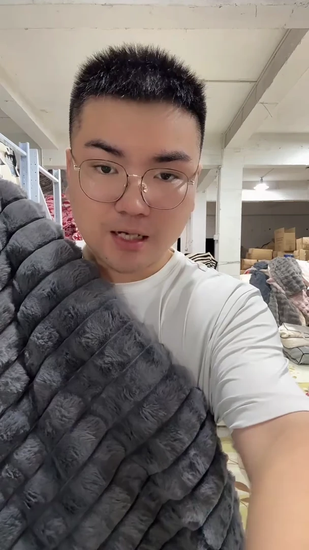 羊驼毛【兔毛枕套一对】外贸原单毛毯拍完现场打开看