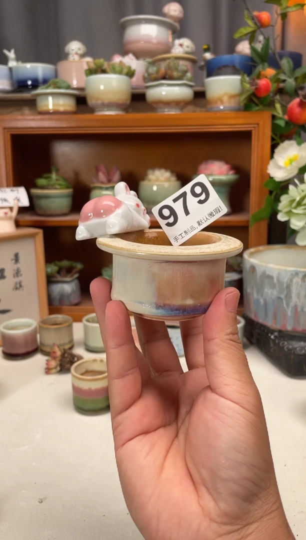 瓷片娇*?979知木小芳花盆