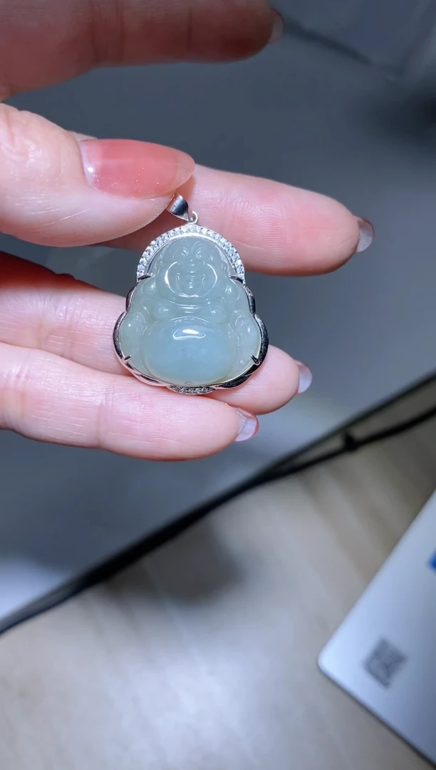 【闪购商品】翡翠颈饰银S925镶嵌天然缅甸翡翠A货