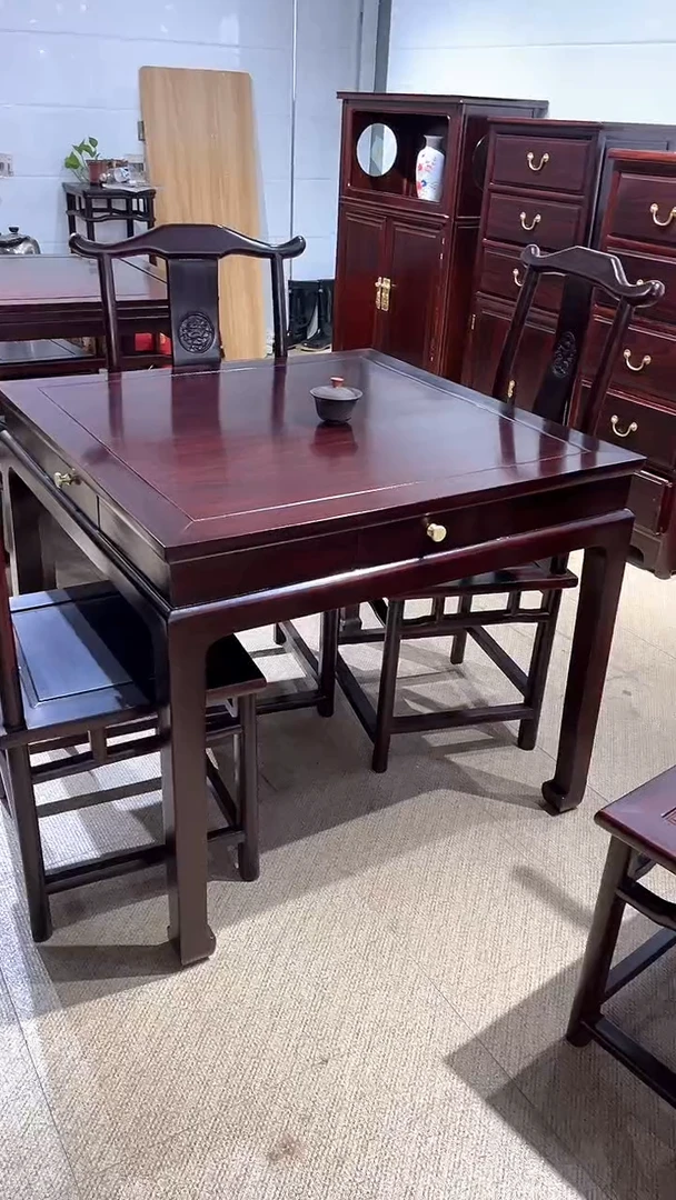 黑酸枝木类成套家具 方桌尺寸88*88*76高  单桌