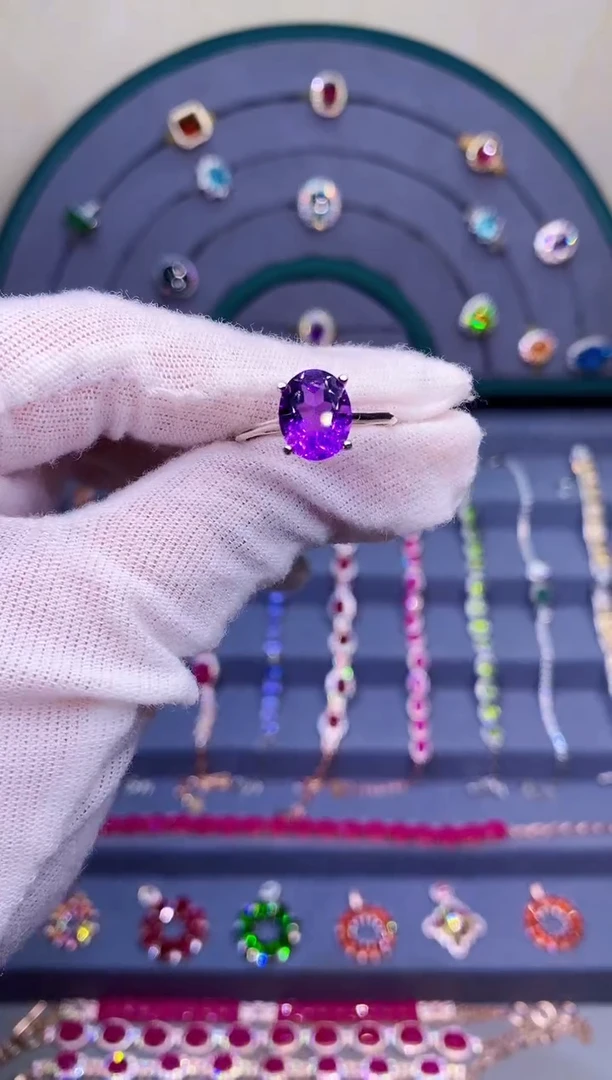 【闪购商品】紫晶戒指银S925镶嵌2121512563