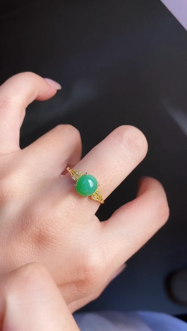 银S925镶嵌戒指翡翠12