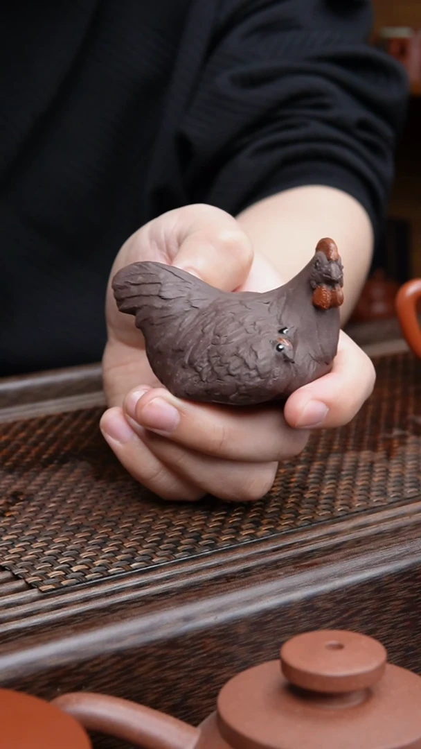 紫砂茶宠公鸡紫砂茶宠