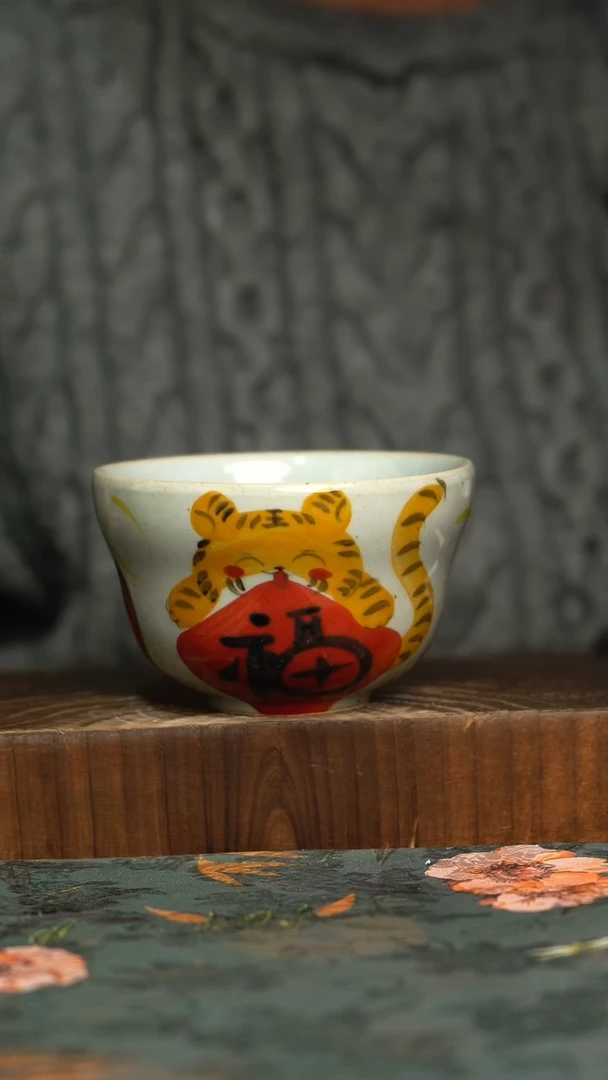 杯釉下彩手工手绘同款陶器