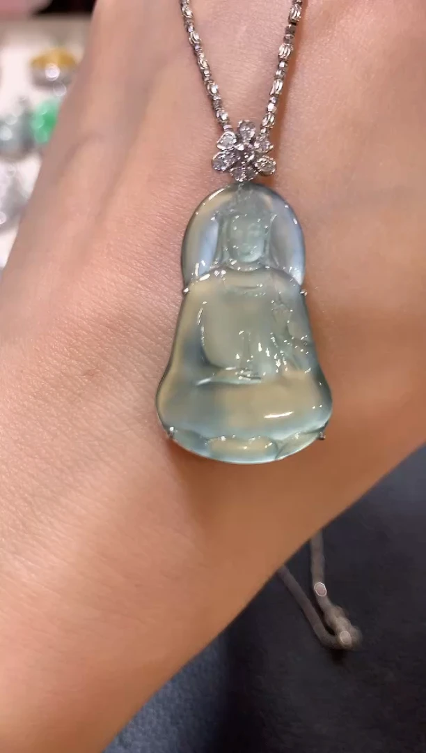 吊坠(不含链)18K金镶嵌翡翠n14