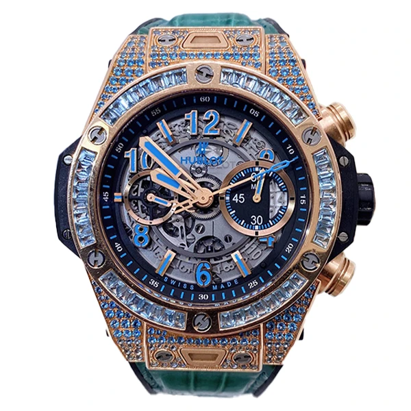 99新 Hublot/宇舶表 老佛爷/宇舶411后钻/自动/空白保卡/45mm