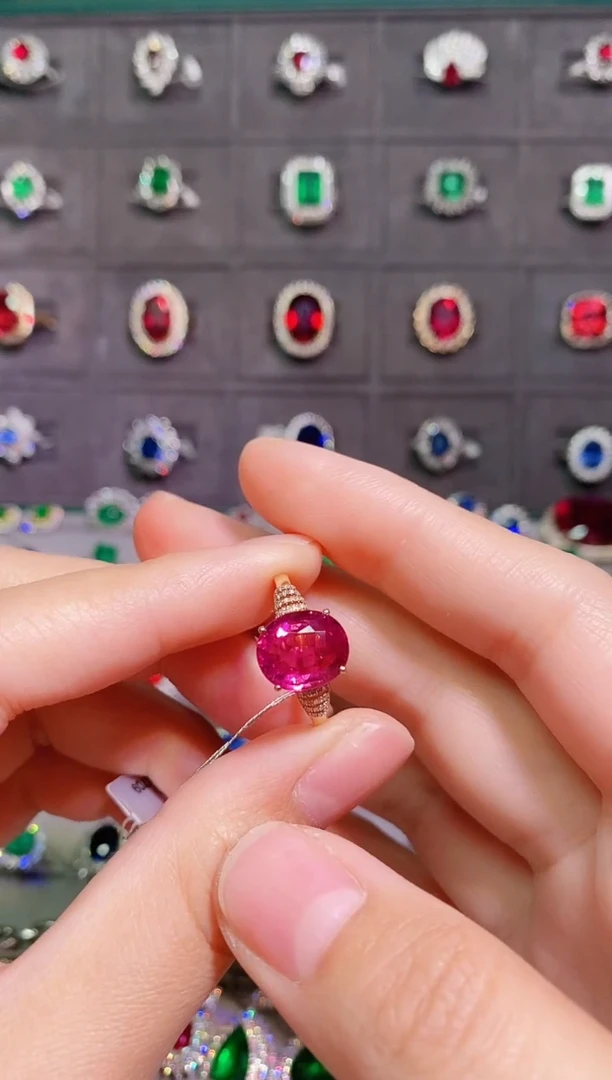 【闪购商品】碧玺18k金戒指18K金镶嵌1