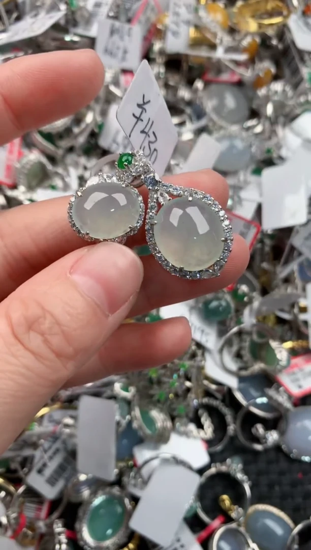 银S925镶嵌戒指翡翠222---1