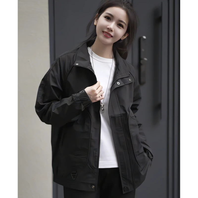 2025新款春秋季立领夹克男士韩版简约风秋季休闲时尚外套男款上衣