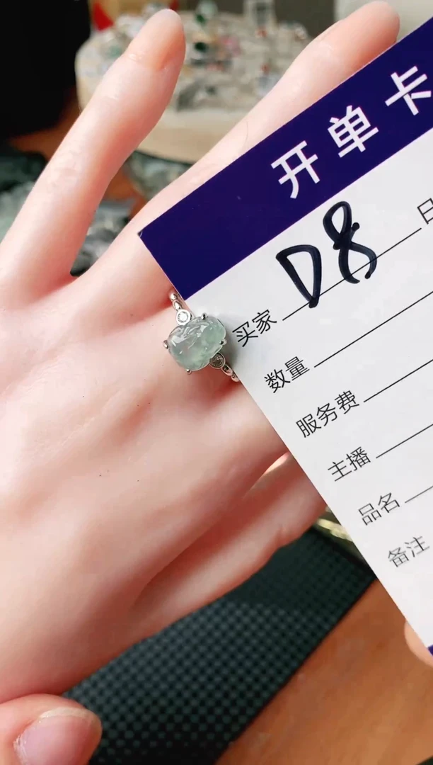 翡翠戒指银S925镶嵌111111