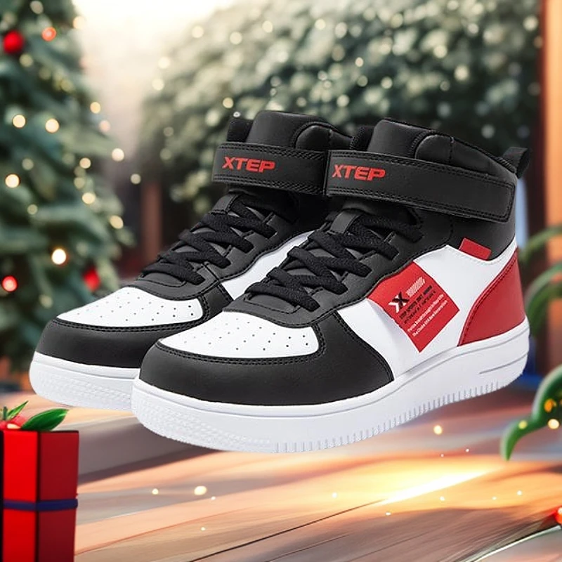 【断码清仓】特步儿童冬季二棉板鞋大小童轻便经典百搭休闲鞋9379